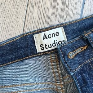 Acne Studios Pin Raw Reform Hi-Rise Skinny Jeans Sz 24 dark wash